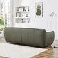 Hughes Modern Olive Green Genuine Leather Sofa 88"