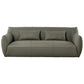 Hughes Modern Olive Green Genuine Leather Sofa 88"