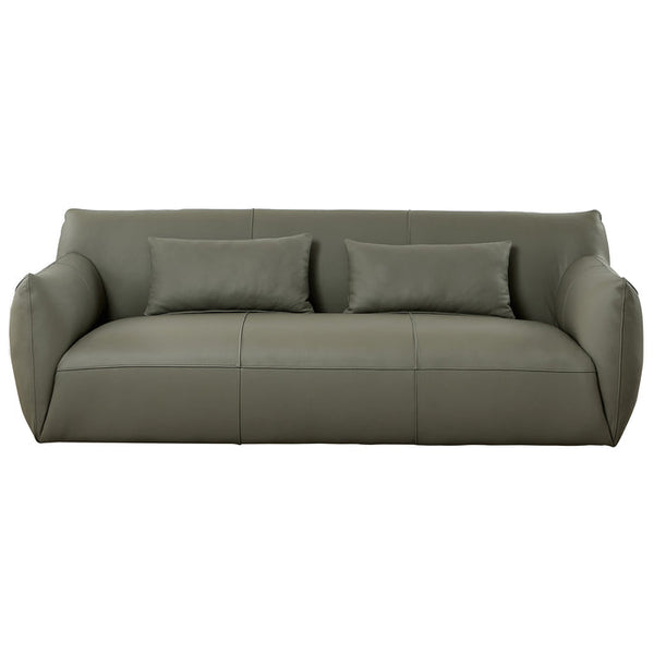 Hughes Modern Olive Green Genuine Leather Sofa 88