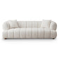 Jasmin Channel Tufted Sofa in Cream Boucle 90”