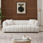 Jasmin Channel Tufted Sofa in Cream Boucle 90”