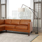 Juno Cognac Buffalo Leather L Shape Sectional Chaise Sofa 99"