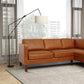 Juno Cognac Buffalo Leather L Shape Sectional Chaise Sofa 99"