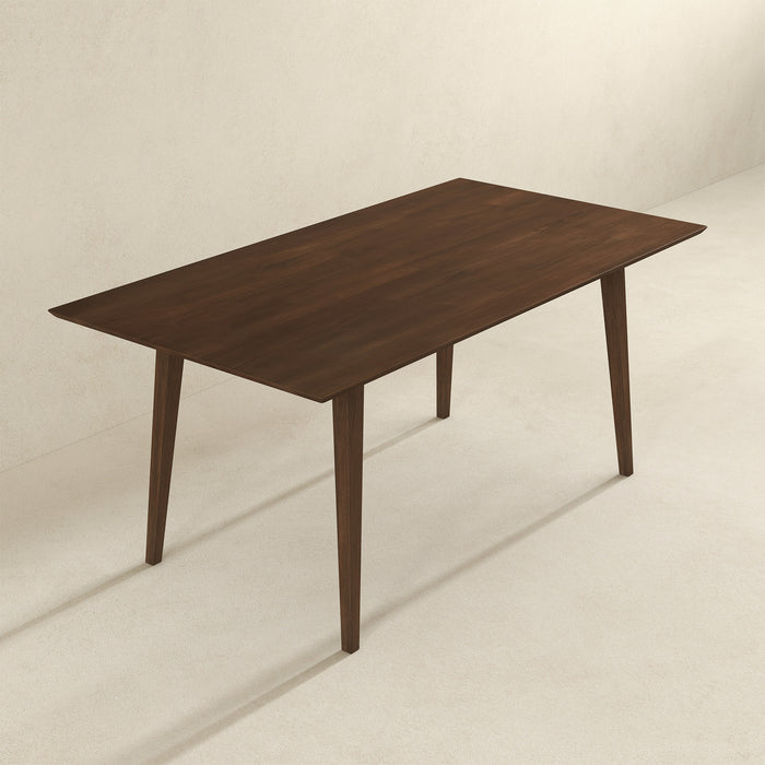 Mesa de cocina y comedor rectangular de madera maciza moderna de mediados de siglo 'Levi': estilo atemporal y versatilidad