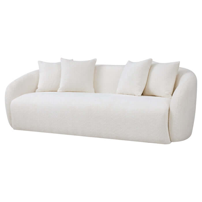 Linden Modern Ivory Boucle Sofa (85")