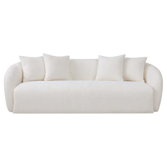 Linden Sleek Ivory Boucle Sofa Couch (85")