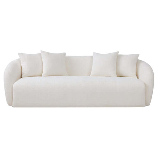 Linden Modern Ivory Boucle Sofa (85")