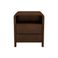 Mesita de noche moderna de madera maciza Lionel Mid Century con 2 cajones