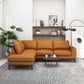 London MCM Leather Chaise Sofa Sectional 97"