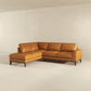 London MCM Leather Chaise Sofa Sectional 97"