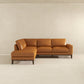 London MCM Leather Chaise Sofa Sectional 97"