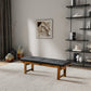 Lucia Solid Wood Bench Upholstered in Black Vegan Leather 59"