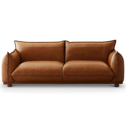 Emma Modern Bohemian Leather Sofa 89" (3 Colors)