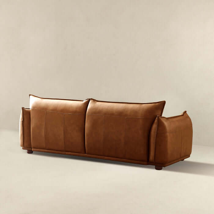 Emma Modern Bohemian Leather Sofa 89" (3 Colors)