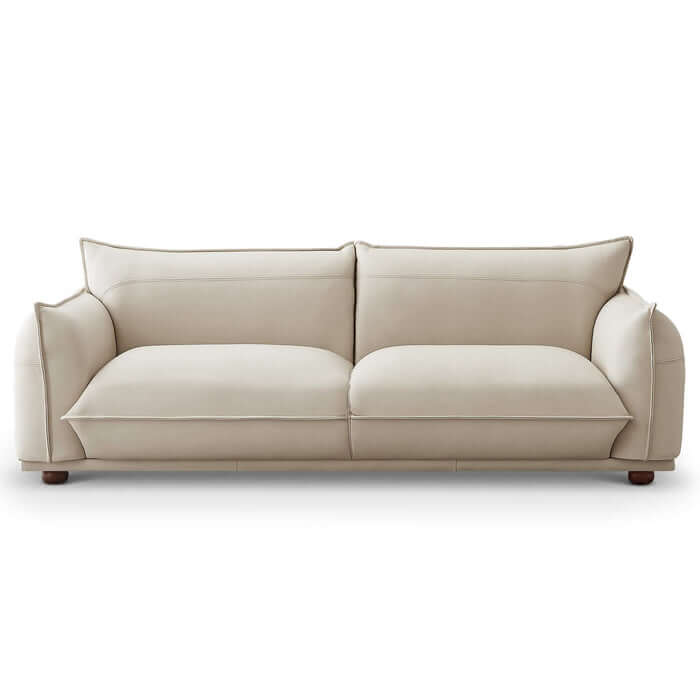 Emma Modern Bohemian Leather Sofa 89" (3 Colors)