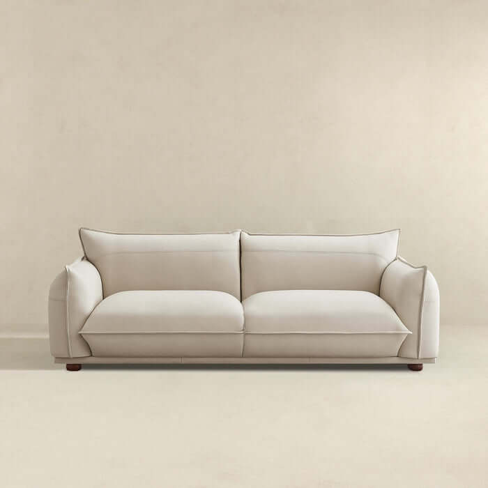 Emma Modern Bohemian Leather Sofa 89" (3 Colors)