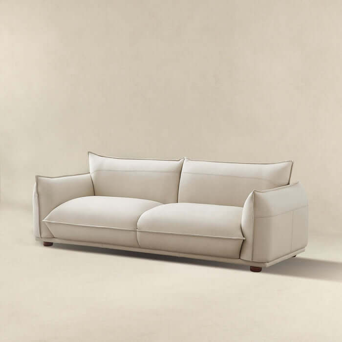 Emma Modern Bohemian Leather Sofa 89" (3 Colors)