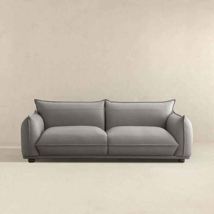 Emma Modern Bohemian Leather Sofa 89" (3 Colors)