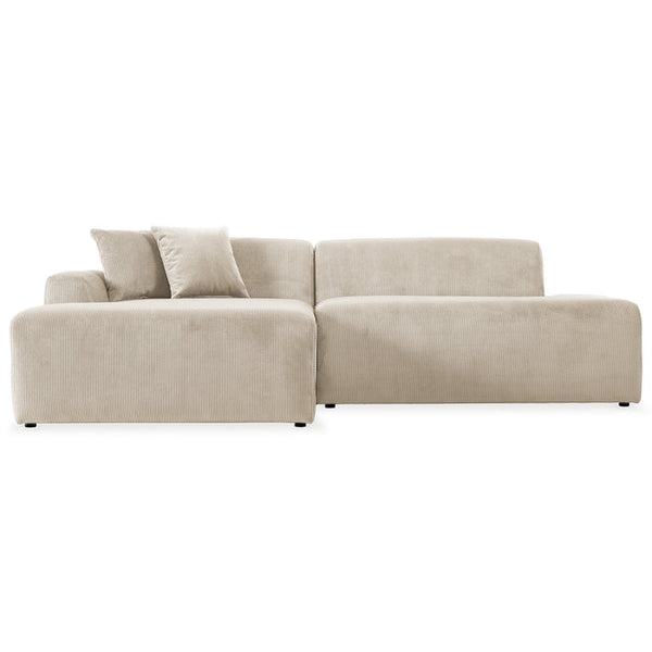 Mar Corduroy Sectional Chaise Sofa, 102 - Available in Cream, Green or Gray
