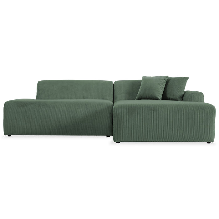 Mar Modern Corduroy Sectional Chaise Sofa 102" (3 Colors)