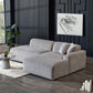 Mar Corduroy Sectional Chaise Sofa, 102" - Available in Cream, Green or Gray