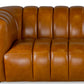 Maverik Channel Tufted Genuine Cognac Leather Couch Sofa (90")