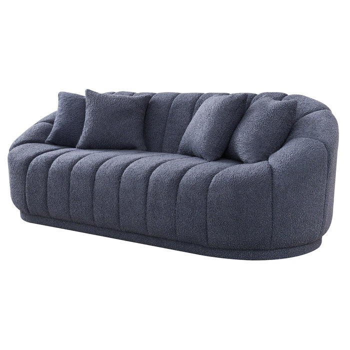 Maximilian Japandi Style Channel Tufted Boucle Sofa 86”