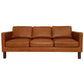 Memphis MCM Square Arm Buffalo Cognac Leather Sofa 83"