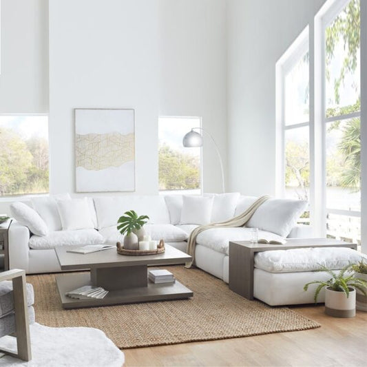 Cloud Modular Sectional Sofa in White, Gray (Customizable)