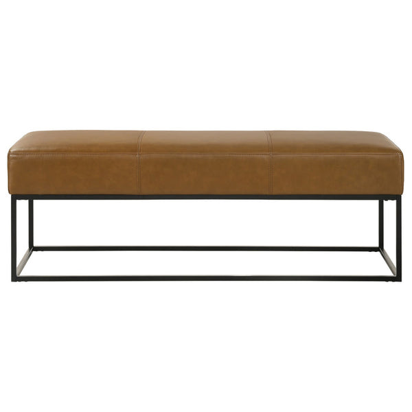 Odessa Tan Genuine Leather Bench 48