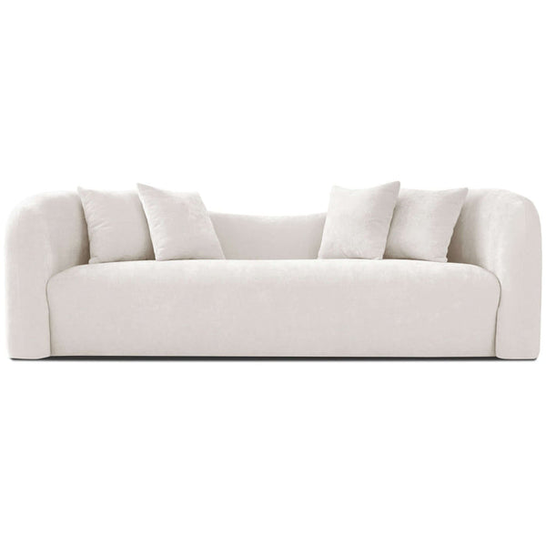 Mason Modern Minimalist Curvy Low Back Boucle Sofa Couch (94