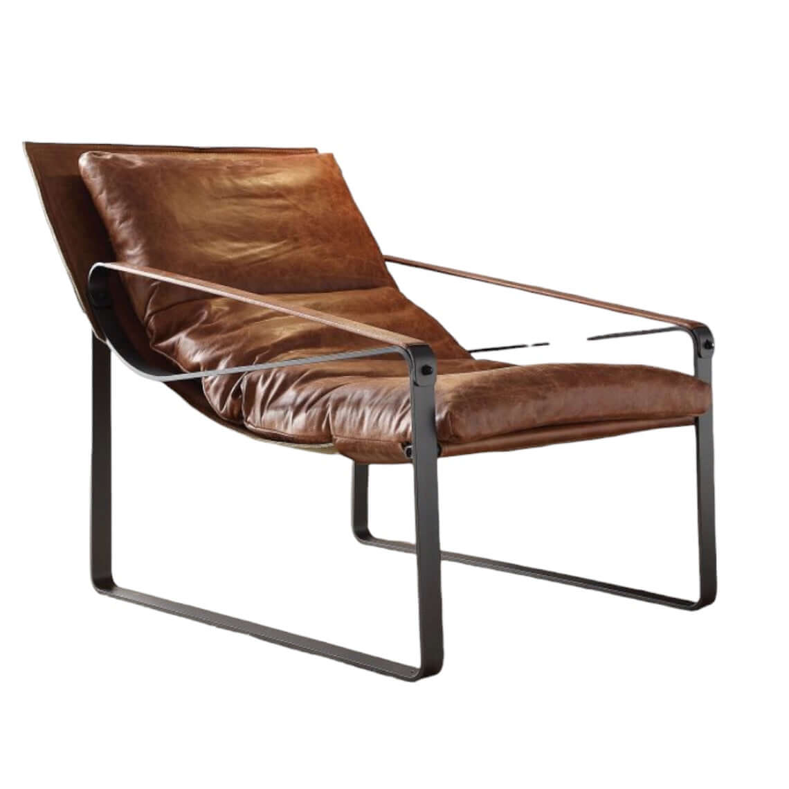 Quoba Accent Lounge Chair Cocoa Top Grain Leather - Revel Sofa 