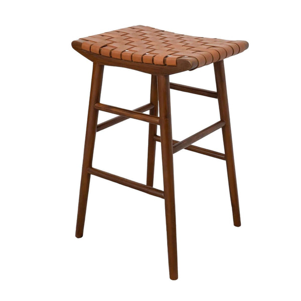 Maya Genuine Strapped Leather Bar Counter Stool (30