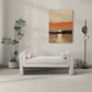 Regent Modern Bench Upholstered in Cream Chenille 63"