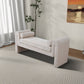 Regent Modern Bench Upholstered in Cream Chenille 63"