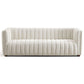 April Channel Tufted Beige Boucle Sofa 86"