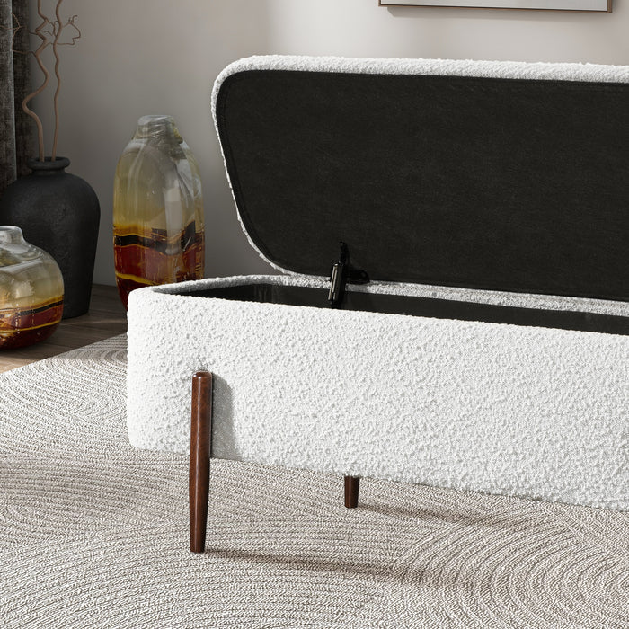 Sarna MCM Storage Bench Ivory Boucle 48"