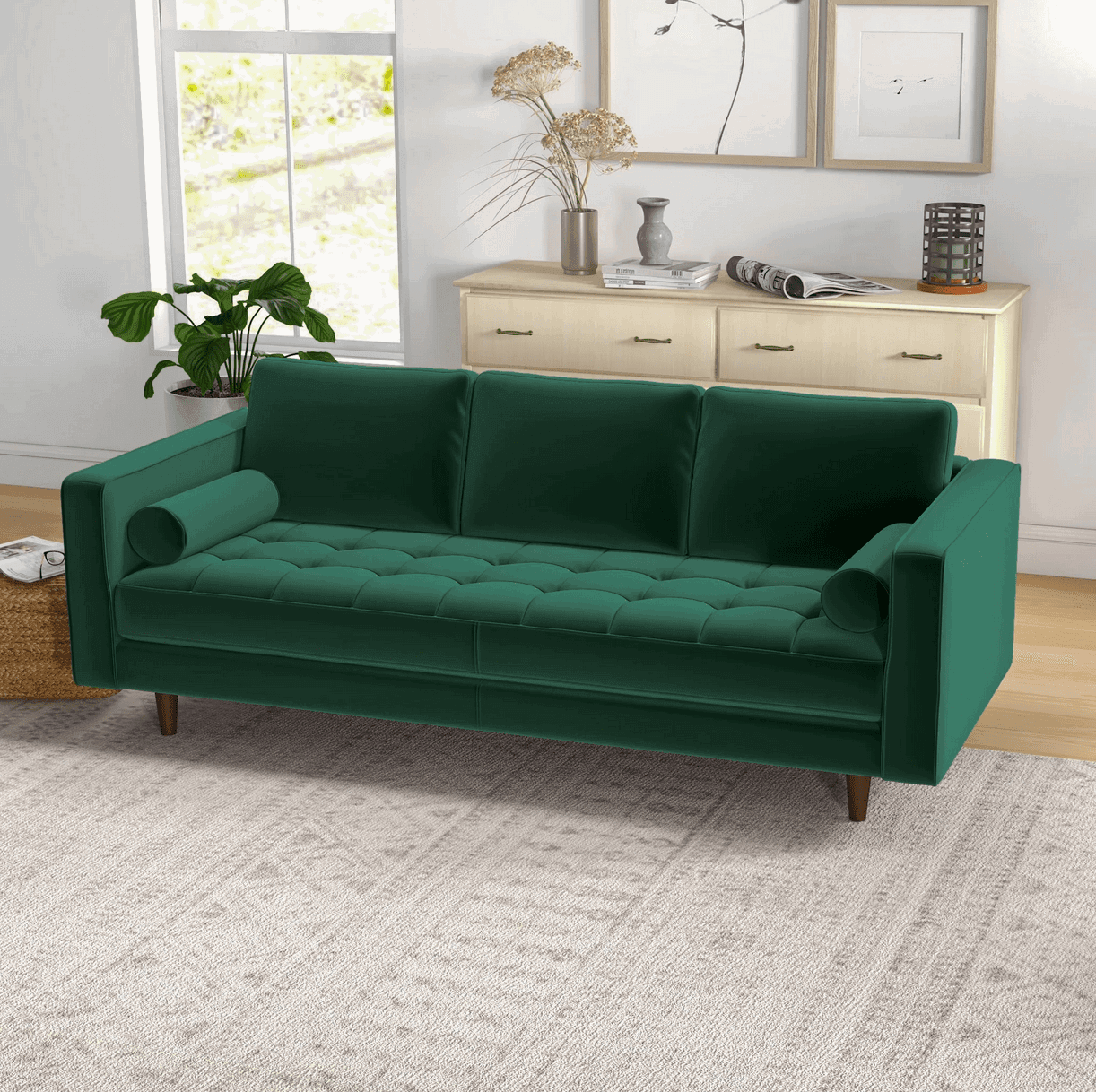 Catherine MCM Styled Tufted Sofa Couch 84" - Revel Sofa 