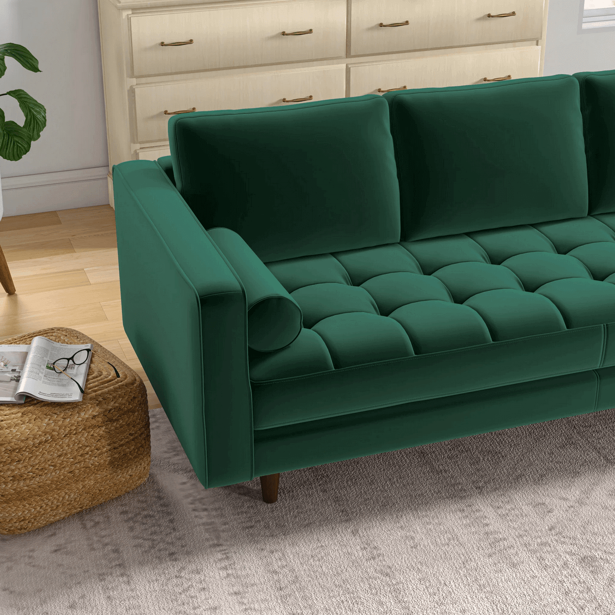 Catherine MCM Styled Tufted Sofa Couch 84" - Revel Sofa 