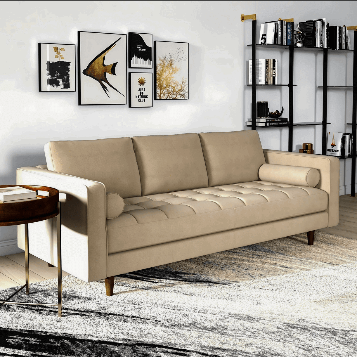 Catherine MCM Styled Tufted Sofa Couch 84" - Revel Sofa 