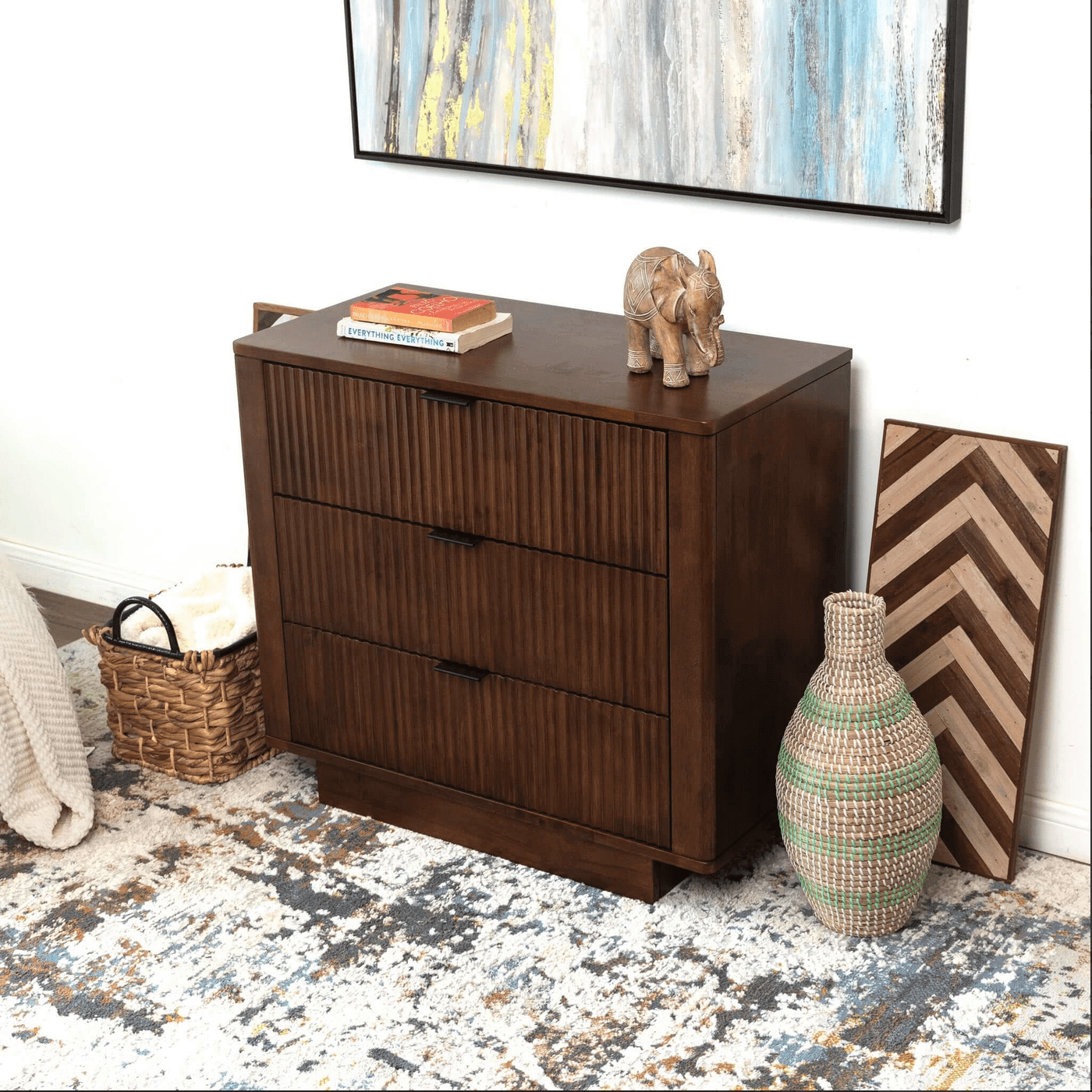 Lola MCM Styled Walnut Nightstand for Bedroom - Revel Sofa 