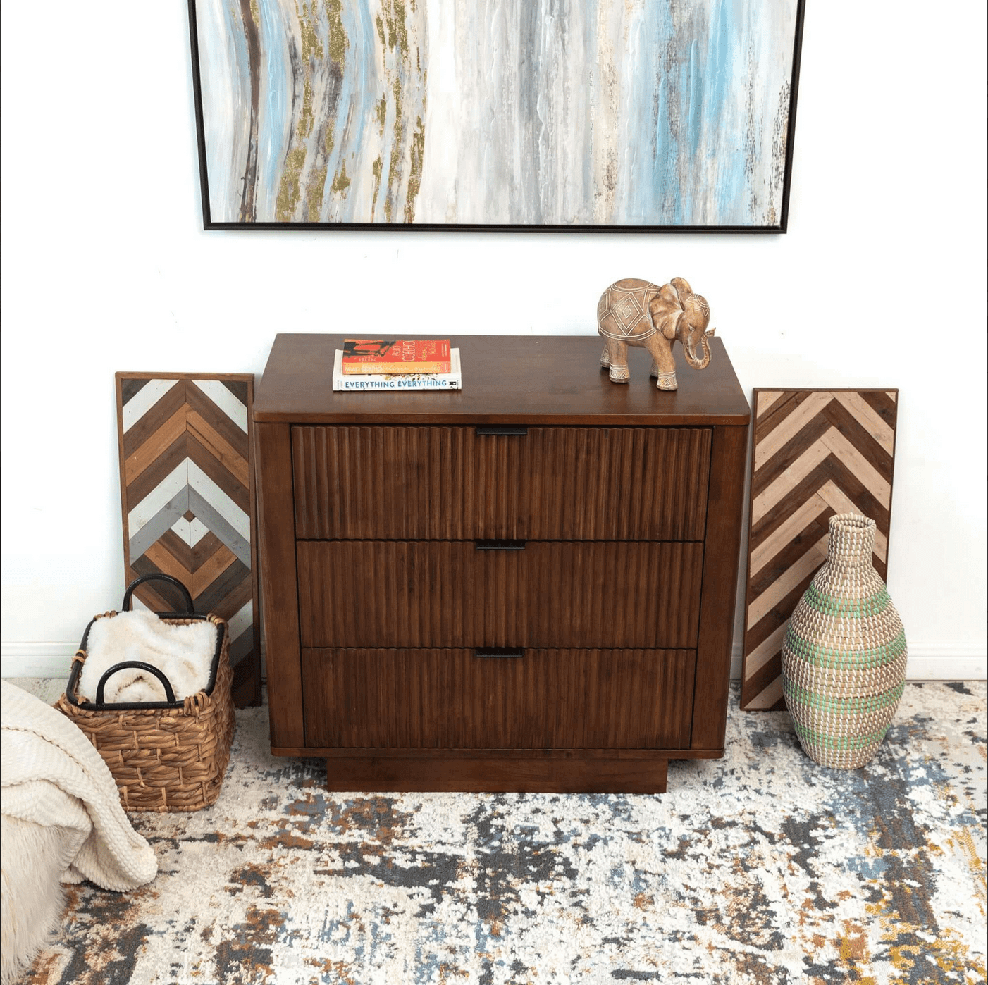 Lola MCM Styled Walnut Nightstand for Bedroom - Revel Sofa 