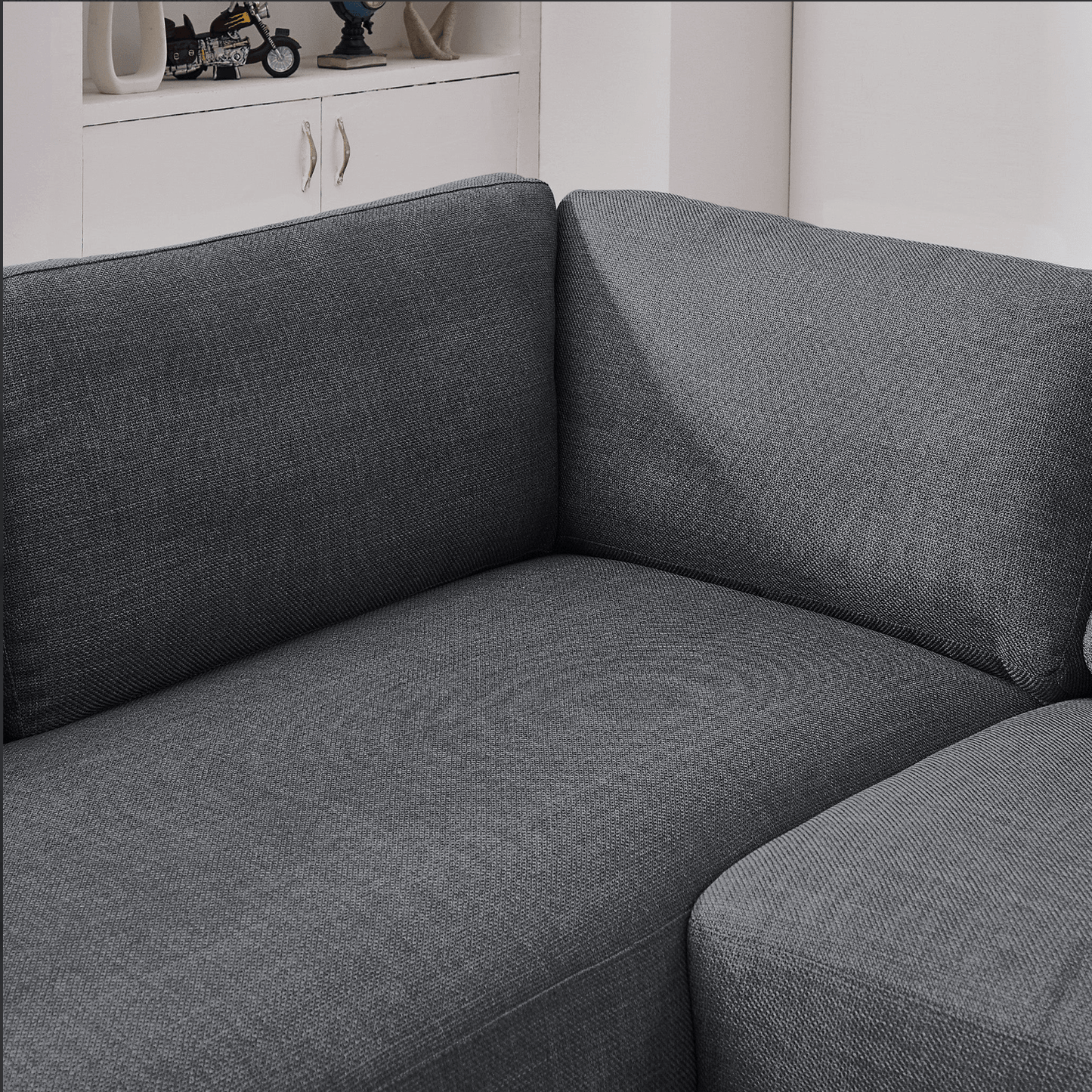Glander Modern Linen Sectional Chaise Sofa 108" - Revel Sofa 