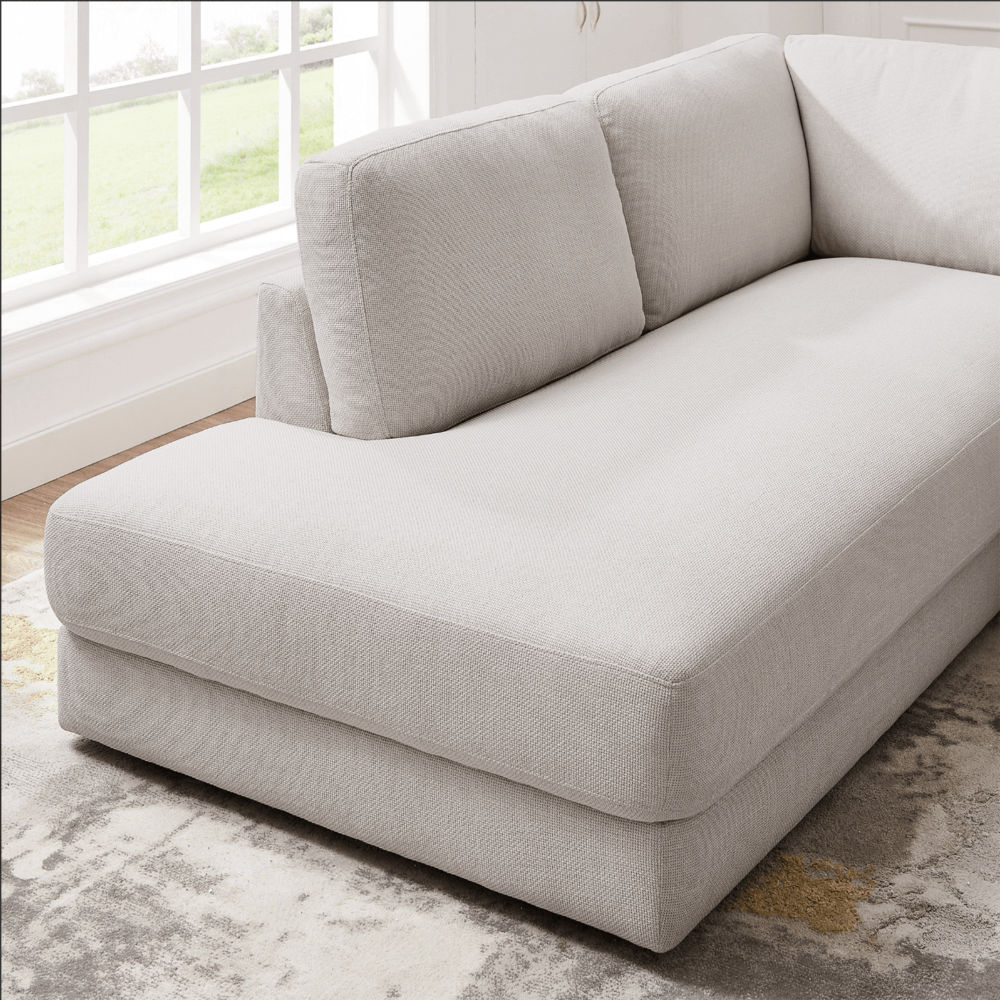 Glander Modern Linen Sectional Chaise Sofa 108" - Revel Sofa 