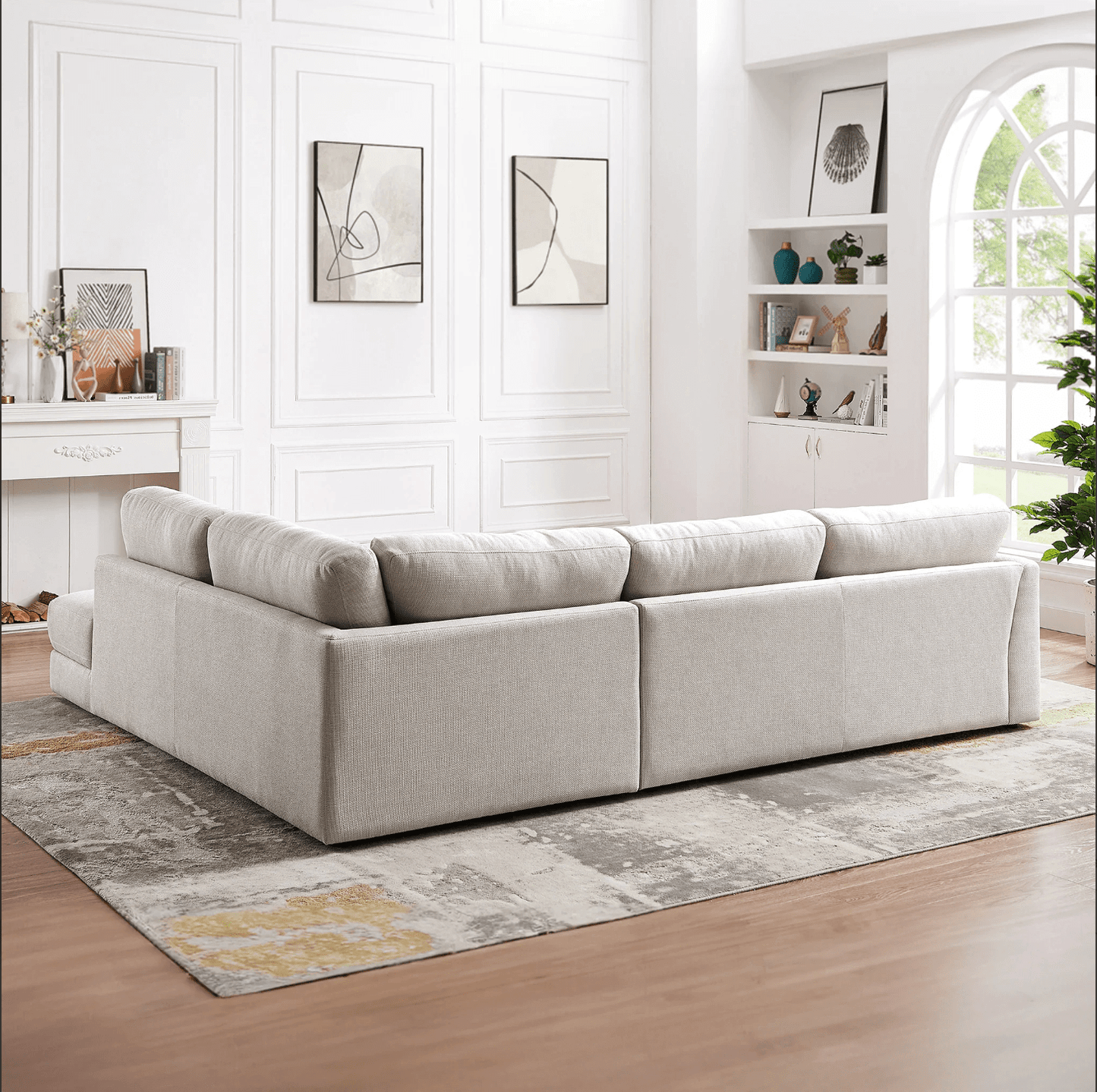 Glander Modern Linen Sectional Chaise Sofa 108" - Revel Sofa 