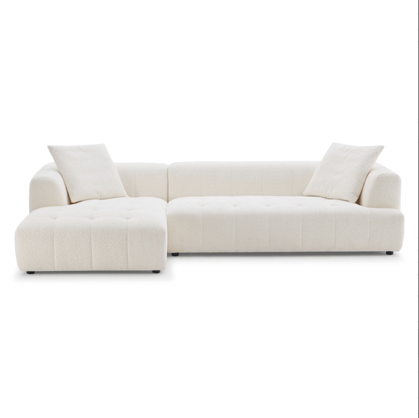 Kaynes Modern Tufted Boucle L-Shaped Sectional Chaise Sofa 120 - Revel Sofa 