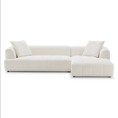 Kaynes Modern Tufted Boucle L-Shaped Sectional Chaise Sofa 120" - Revel Sofa 