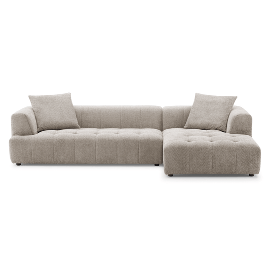 Kaynes Modern Tufted Boucle L-Shaped Sectional Chaise Sofa 120" - Revel Sofa 