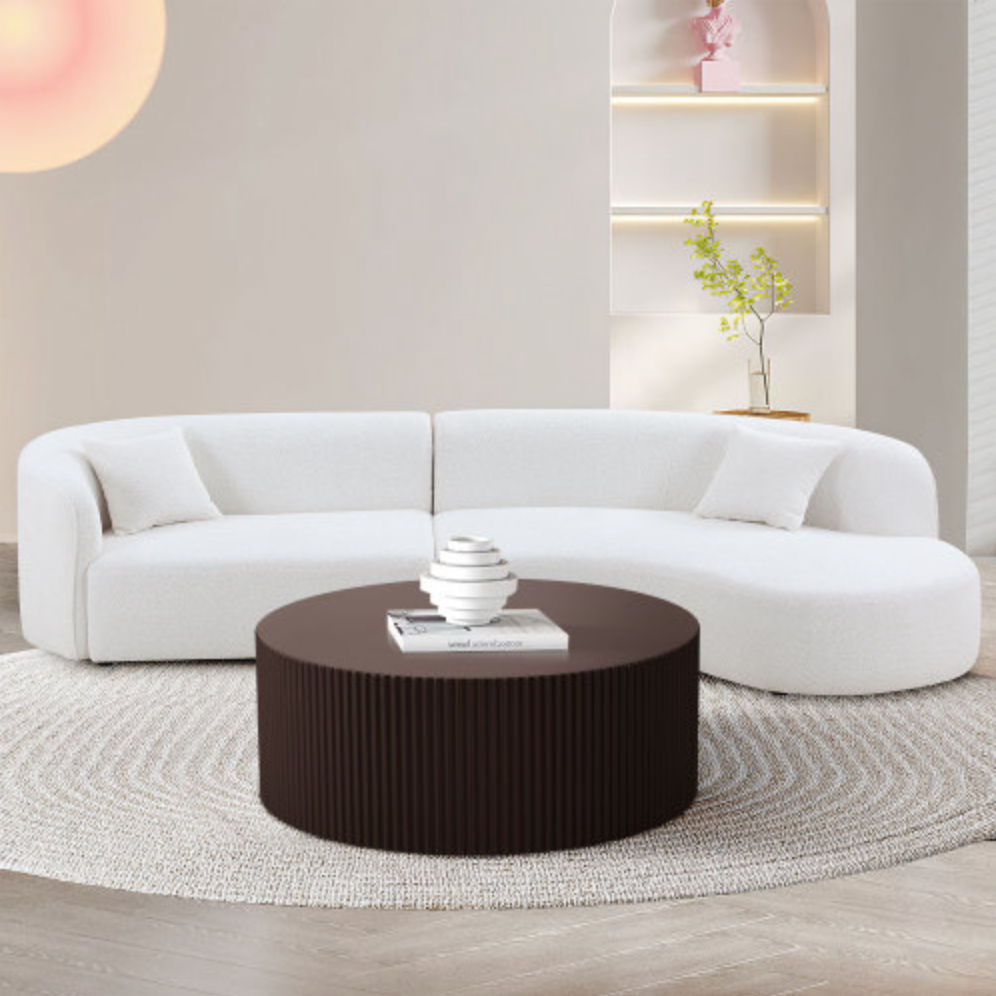 Stylish Round MDF Coffee Table in Contemporary Design in Variety of Colors - Revel Sofa 