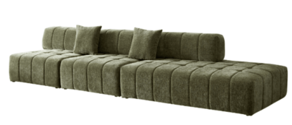 Modern Tufted Modular 3pc. Sectional Sofa 143” - Revel Sofa 